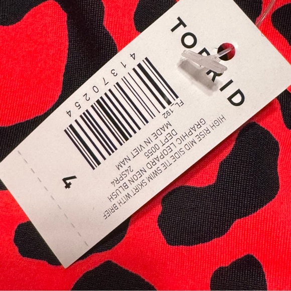 Torrid Swim Skirt Neon Leopard NWT SZ 4X - Picture 7 of 8